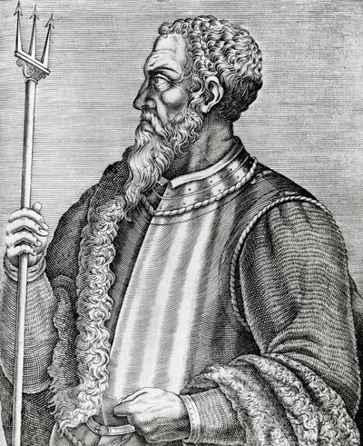 アンドレア・ドーリア（1466-1560）の肖像（イタリアの提督・政治家）、『Les Vrais pourtraits et Vies des Hommes illustres』のエングレーヴィング。 作： Andre Thevet
