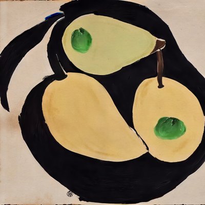 現代的な洋梨の静物画 作： 