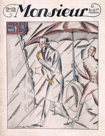 Homem de capa de chuva, capa da revista 