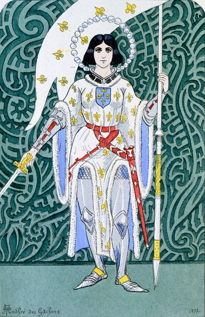 鎧のジャンヌ・ダルク (1412-1431) 作： Andre des Gachons