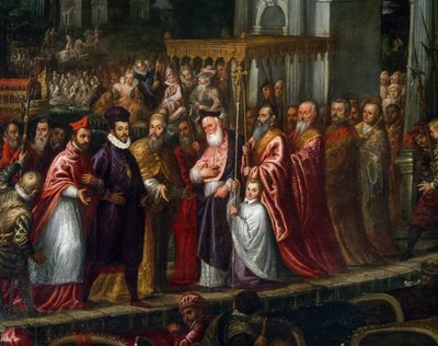 1574年、ヘンリー3世をリドに迎えるドージェ・モチェニーゴとパトリアルクのトレヴィザン 作： Andrea Vicentino