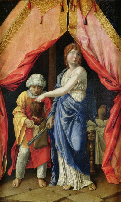 ホロフェルネスの頭を持つジュディス、1500年頃（パネルに油彩） 作： Andrea (after) Mantegna