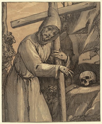 アッシジの聖フランシスコ、1591 年。 作： Andrea Andreani