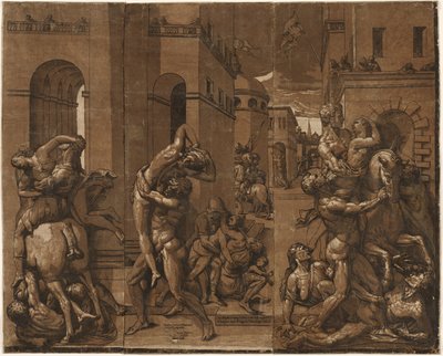 サビーネの女性の拉致、1585。 作： Andrea Andreani