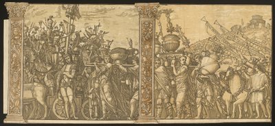 ユリウス・カエサルの凱旋 [no.3 and 4 plus 2 column], 1599. 作： Andrea Andreani