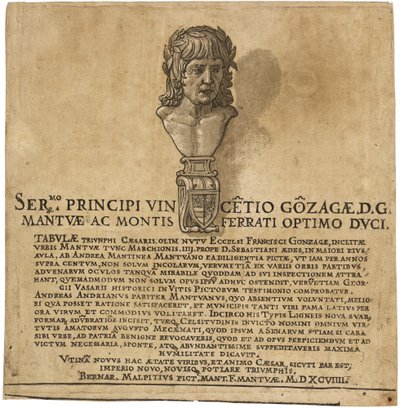 ユリウス・カエサルの勝利: タイトルページ 作： Andrea Andreani after Andrea Mantegna