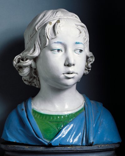 アンドレア・デッラ・ロッビア（1435-1525年頃）作「子供の頭部 作： Andrea Della Robbia
