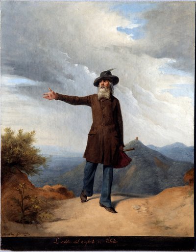 亡命者との別れ。1831年にスイスへの亡命を余儀なくされたジュゼッペ・マッツィーニと（画 作： Andrea Gastaldi