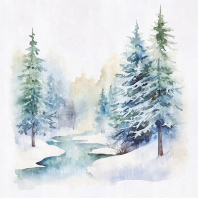 冬の森の小川 作： Andrea Haase