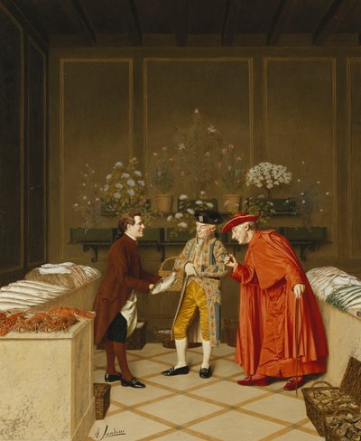 魚のベンダー;魚売り、 作： Andrea Landini