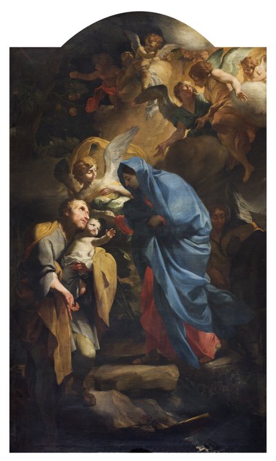 聖家族またはエジプトへの逃避、1673-74年 作： Andrea Lanzani