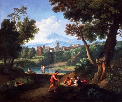 風景」アンドレア・ロカテッリ（1695-1741）作、油彩・キャンバス、61x73cm。 作： Andrea Locatelli