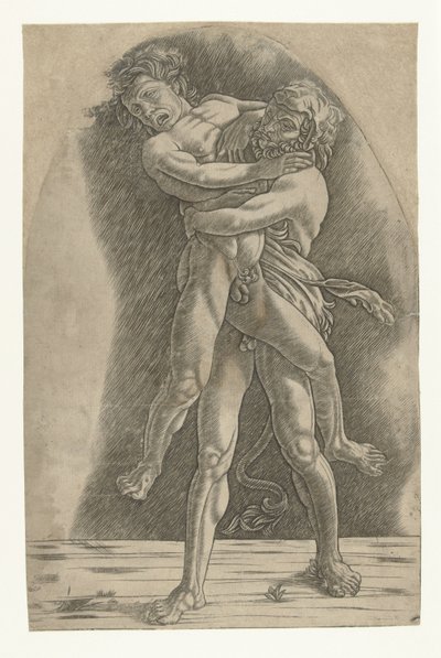 アンタイオスと戦うヘラクレス 作： Andrea Mantegna (school of)