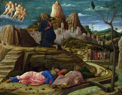 庭の苦悶、1460年頃（パネルのテンペラ） 作： Andrea Mantegna