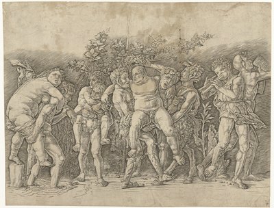 バッカナルはシレノスに会った 作： Andrea Mantegna