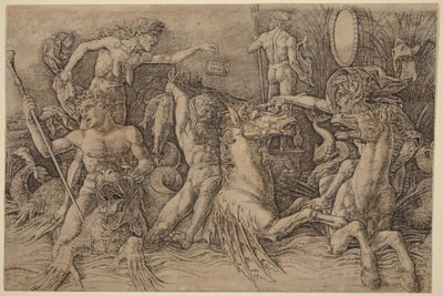 『海の神々の戦い』［左半分］ 作： Andrea Mantegna