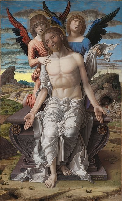 苦痛者としてのキリスト。 1495-1500 作： Andrea Mantegna