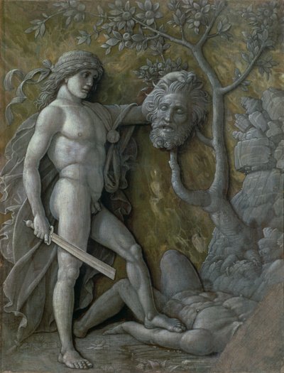 ゴリアテの頭を持つダビデ、1490～95年頃 作： Andrea Mantegna