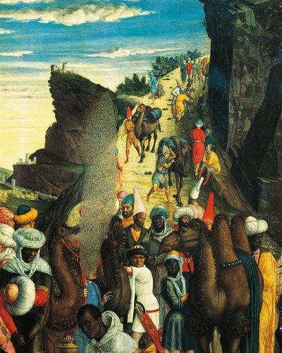 アンドレア・マンテーニャ作「マギの礼拝」よりマギのキャラバンを表す部分 作： Andrea Mantegna