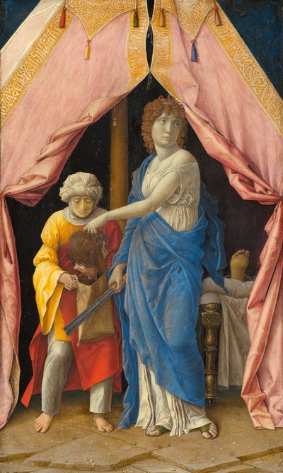 ホロフェルネスの首を持つジュディス、c。 1495-1500年（ポプラ板にテンペラ） 作： Andrea Mantegna