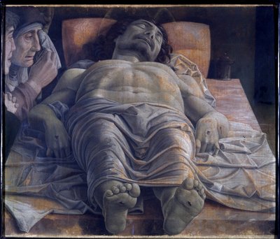 死せるキリストへの嘆き」 1483年頃 （テンペラ、カンヴァス 作： Andrea Mantegna