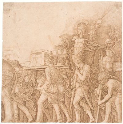 トロフィーを運ぶ兵士 作： Andrea Mantegna