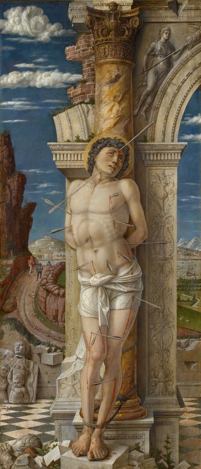 聖セバスチャン 1459年頃 （パネルにテンペラ 作： Andrea Mantegna