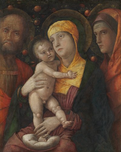 セントメアリーマグダレンの聖家族、c.1495-1500（キャンバスに絵具） 作： Andrea Mantegna