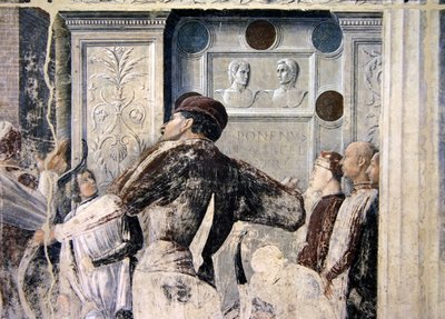 聖クリストファーの殉教、観客の詳細、c.1450-56 作： Andrea Mantegna