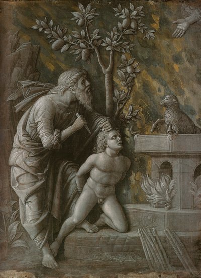 アイザックの犠牲、1490年から1495年頃 作： Andrea Mantegna