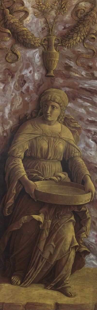 ふるいを持ったヴェスタル・ヴァージン・トゥチャ、c。 1500。 作： Andrea Mantegna