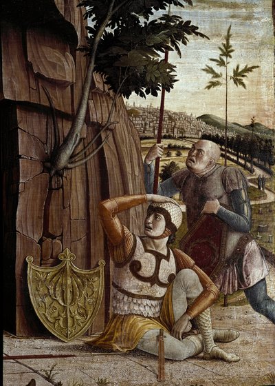 復活、サン・ゼーノの祭壇画のプレデルの細部（木にテンペラ 作： Andrea Mantegna