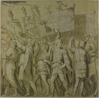 ユリウス・カエサルの勝利: キャンバス No. I 作： Andrea Mantegna