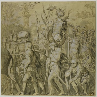 ジュリアス・シーザーの勝利: キャンバス No. VI 作： Andrea Mantegna