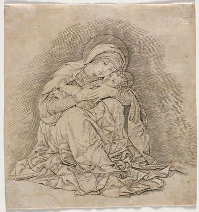 聖母子、1485-1491。 作： Andrea Mantegna