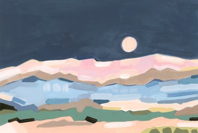 月明かりの谷、2024年（アクリル、紙） 作： Andrea Mejia