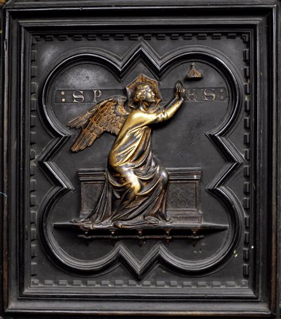 希望、サンジョヴァンニ洗礼堂の南ドアのパネルA、1336年（青銅） 作： Andrea Pisano