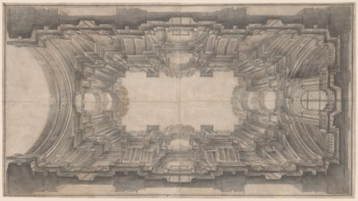 サン イグナツィオの地下室の幻想的な建築 作： Andrea Pozzo