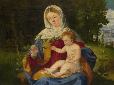 マドンナと子供とオリーブの枝。 1515年頃 作： Andrea Previtali