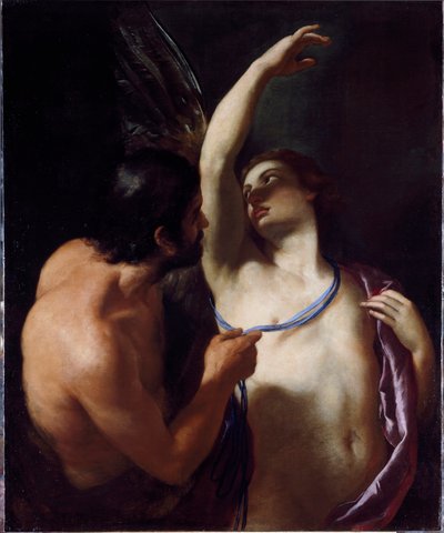 イカルスとダイダロス」 アンドレア・サッキ（1599-1661）の絵画 17世紀初頭 ジェネ、ストラーダ・ヌオーヴァ美術館（元ロッソ宮殿）所蔵 作： Andrea Sacchi