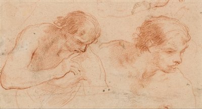 男の胸像に関する2つの研究が右を向いた 作： Andrea Sacchi