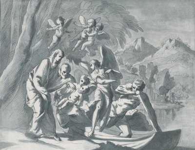 残りはエジプトへの逃避、1740-71年。 作： Andrea Scacciati