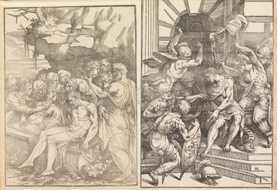 死んだキリストの嘆き、キリストは兵士に襲われます。 1556-57 。 作： Andrea Schiavone