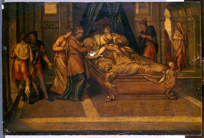 ダビデの物語のシーン、1561年（松のテンペラ） 作： Andrea Schiavone