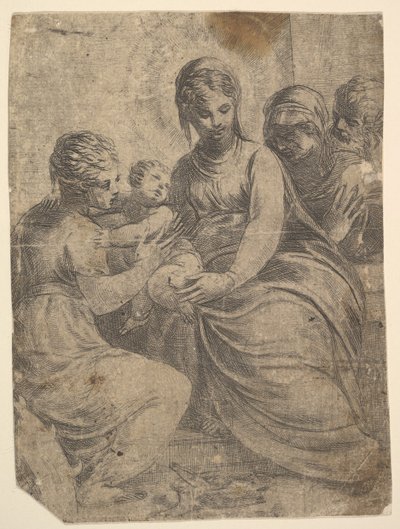 聖人を伴うヴァージンとチャイルド、ca。 1550。 作： Andrea Schiavone