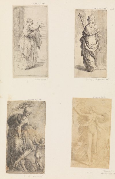 2 人の女性、マースとキューピッド、ダイアナ、カリフォルニア州。 1536-38 。 作： Andrea Schiavone