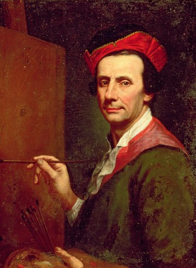 イーゼルの芸術家、1750年代頃 作： Andrea Soldi