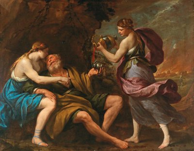 ロトと娘たち、1650年代。 作： Andrea Vaccaro