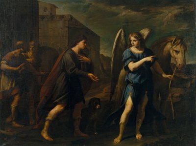 トビアスと大天使ラファエルの出会いc。 1640 作： Andrea Vaccaro