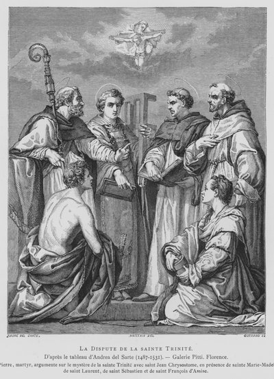 三位一体に関する論争（リトグラフ 作： Andrea del (after) Sarto